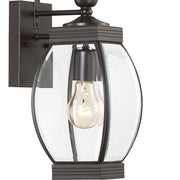 Quoizel Oasis 7.5in 1-Light Outdoor Lantern | Transitional Medici Bronze and Clear Glass | Front Entry & Porch | 5.5 x 7.5 x 17 in | Model OAS8406Z