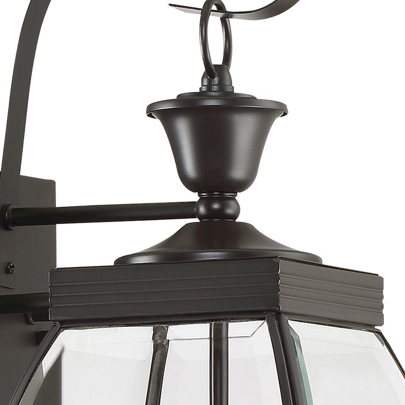 Quoizel Oasis 9in 2-Light Outdoor Lantern | Transitional Medici Bronze and Clear Glass | Front Entry & Porch | 7.5 x 9 x 21 in | Model OAS8408Z