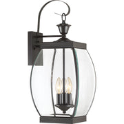 Quoizel Oasis 9in 3-Light Outdoor Lantern | Transitional Medici Bronze and Clear Glass | Front Entry & Porch | 9 x 10.5 x 22.5 in | Model OAS8409Z