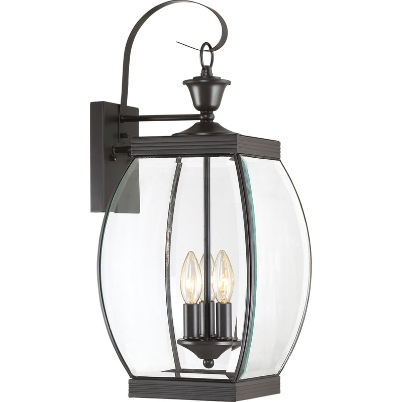 Quoizel Oasis 9in 3-Light Outdoor Lantern | Transitional Medici Bronze and Clear Glass | Front Entry & Porch | 9 x 10.5 x 22.5 in | Model OAS8409Z