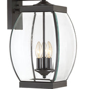 Quoizel Oasis 9in 3-Light Outdoor Lantern | Transitional Medici Bronze and Clear Glass | Front Entry & Porch | 9 x 10.5 x 22.5 in | Model OAS8409Z