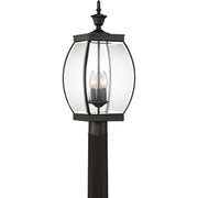 Quoizel Oasis 9in 3-Light Outdoor Lantern | Transitional Medici Bronze and Clear Glass | Front Entry & Porch | 9 x 9 x 23 in | Model OAS9009Z