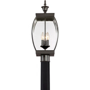 Quoizel Oasis 9in 3-Light Outdoor Lantern | Transitional Medici Bronze and Clear Glass | Front Entry & Porch | 9 x 9 x 23 in | Model OAS9009Z