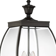 Quoizel Oasis 9in 3-Light Outdoor Lantern | Transitional Medici Bronze and Clear Glass | Front Entry & Porch | 9 x 9 x 23 in | Model OAS9009Z