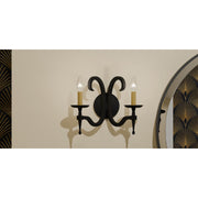 Quoizel Octavia 14in 2-Light Wall Sconce | Traditional Earth Black and Aged Brass Steel | Bedroom & Hallway | 14 x 7.25 x 11.25 in | Model OCA8714EK