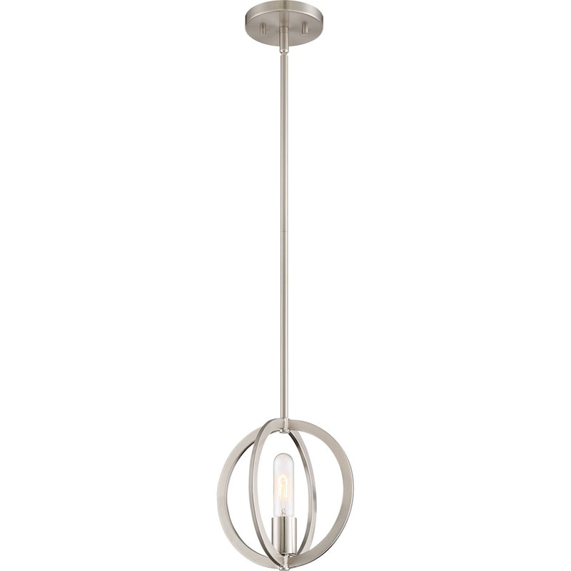 Quoizel Orion 1 Light Mini Pendant, Brushed Nickel
