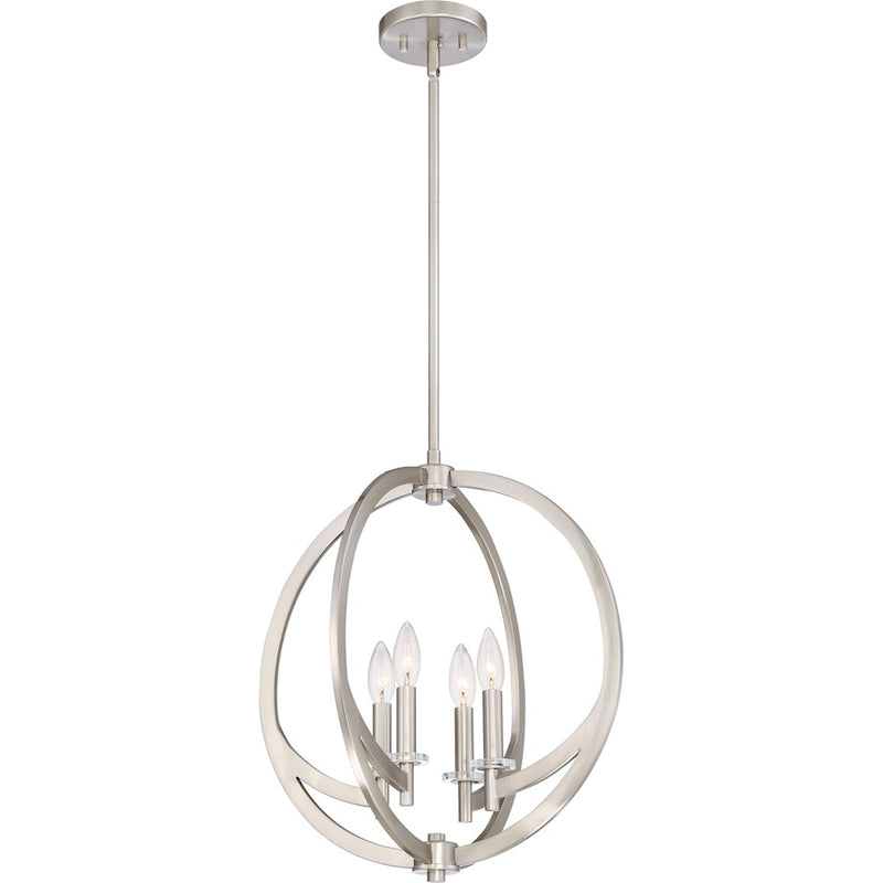 Quoizel Lighting Orion 4 Light Pendant, Brushed Nickel