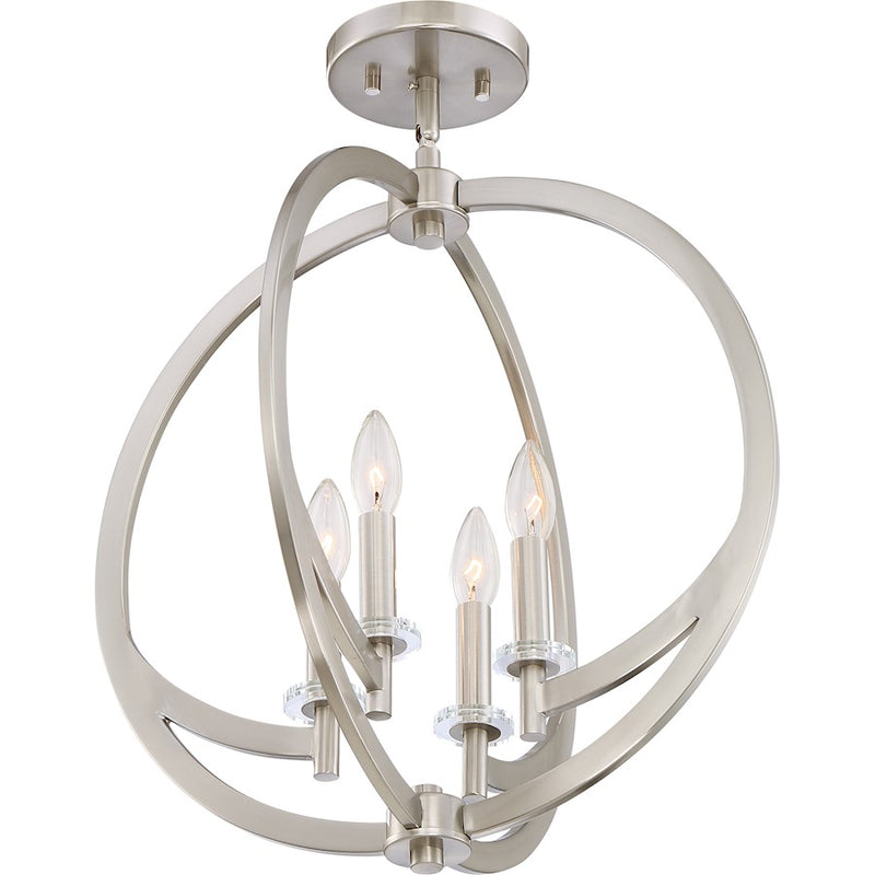 Quoizel Lighting Orion 4 Light Pendant, Brushed Nickel