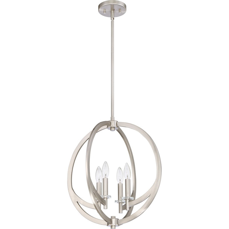 Quoizel Lighting Orion 4 Light Pendant, Brushed Nickel
