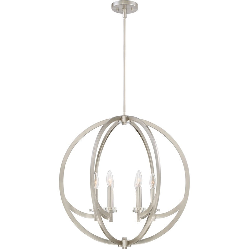 Quoizel Lighting Orion 6 Light Pendant, Brushed Nickel