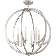 Quoizel Lighting Orion 6 Light Pendant, Brushed Nickel