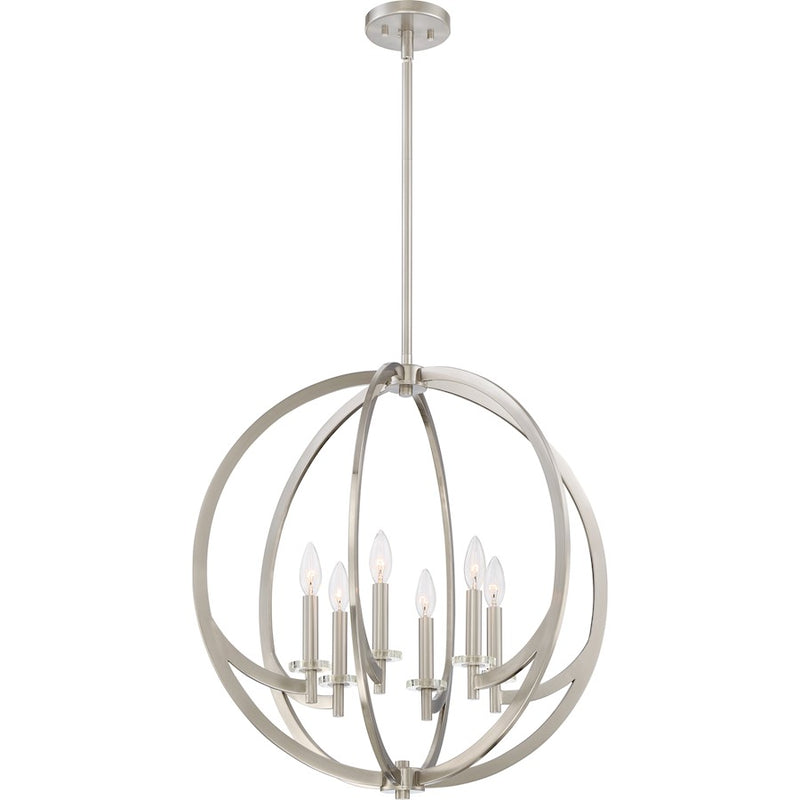 Quoizel Lighting Orion 6 Light Pendant, Brushed Nickel