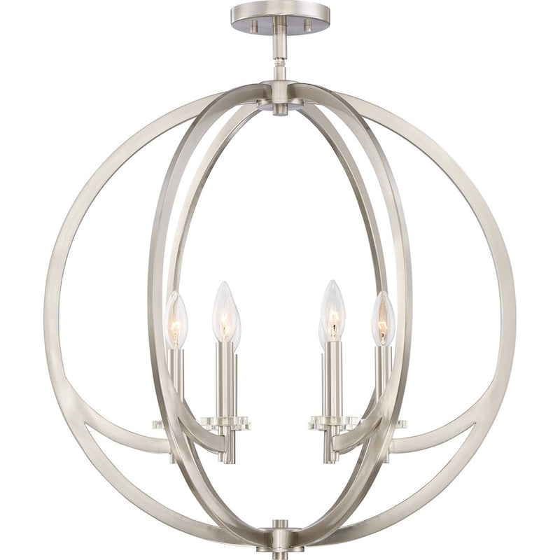 Quoizel Lighting Orion 6 Light Pendant, Brushed Nickel