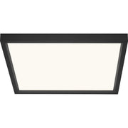 Quoizel Outskirts 15in LED Flush Mount | Modern Earth Black Steel and White Acrylic Shade | Kitchen & Hallway Ceiling Light | Model OST1615EK