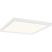 Quoizel Outskirts 15in LED Flush Mount | Contemporary Matte White Steel and White Acrylic | Kitchen & Hallway Ceiling Light | Model OST1615W
