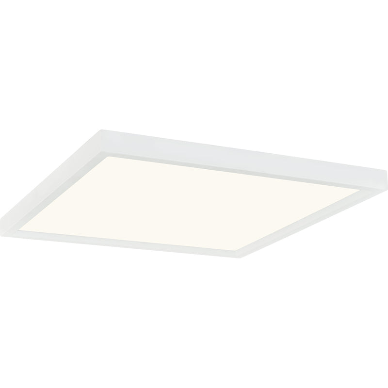 Quoizel Outskirts 15in LED Flush Mount | Contemporary Matte White Steel and White Acrylic | Kitchen & Hallway Ceiling Light | Model OST1615W