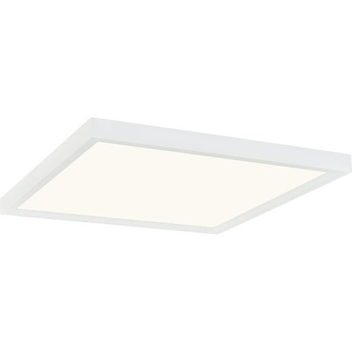 Quoizel Outskirts 15in LED Flush Mount | Contemporary Matte White Steel and White Acrylic | Kitchen & Hallway Ceiling Light | Model OST1615W