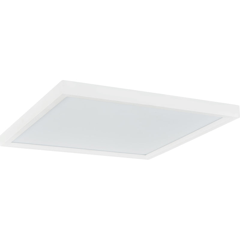 Quoizel Outskirts 15in LED Flush Mount | Contemporary Matte White Steel and White Acrylic | Kitchen & Hallway Ceiling Light | Model OST1615W