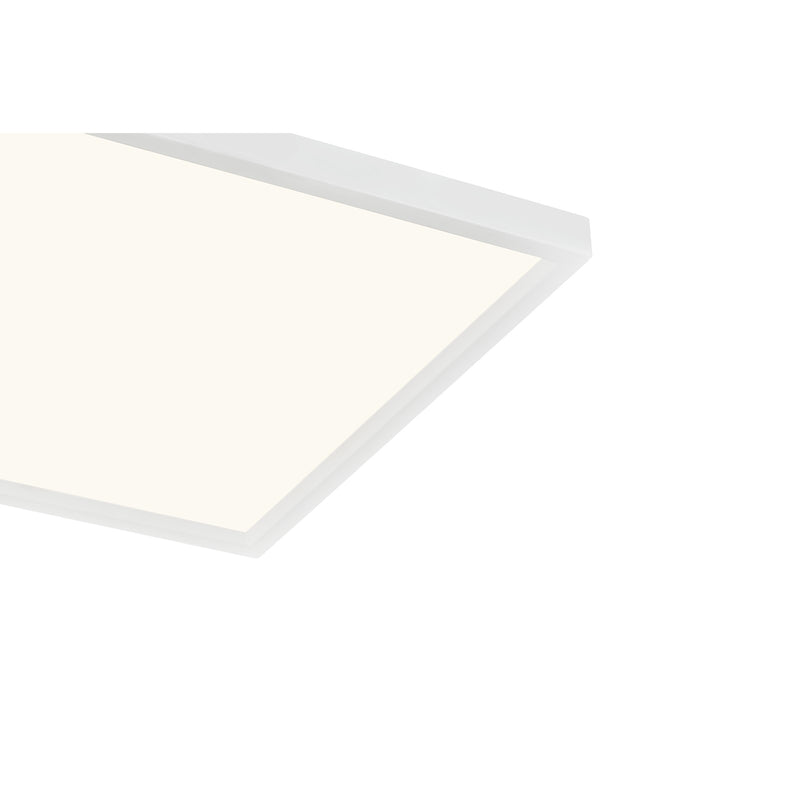 Quoizel Outskirts 15in LED Flush Mount | Contemporary Matte White Steel and White Acrylic | Kitchen & Hallway Ceiling Light | Model OST1615W