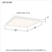 Quoizel Outskirts 15in LED Flush Mount | Contemporary Matte White Steel and White Acrylic | Kitchen & Hallway Ceiling Light | Model OST1615W