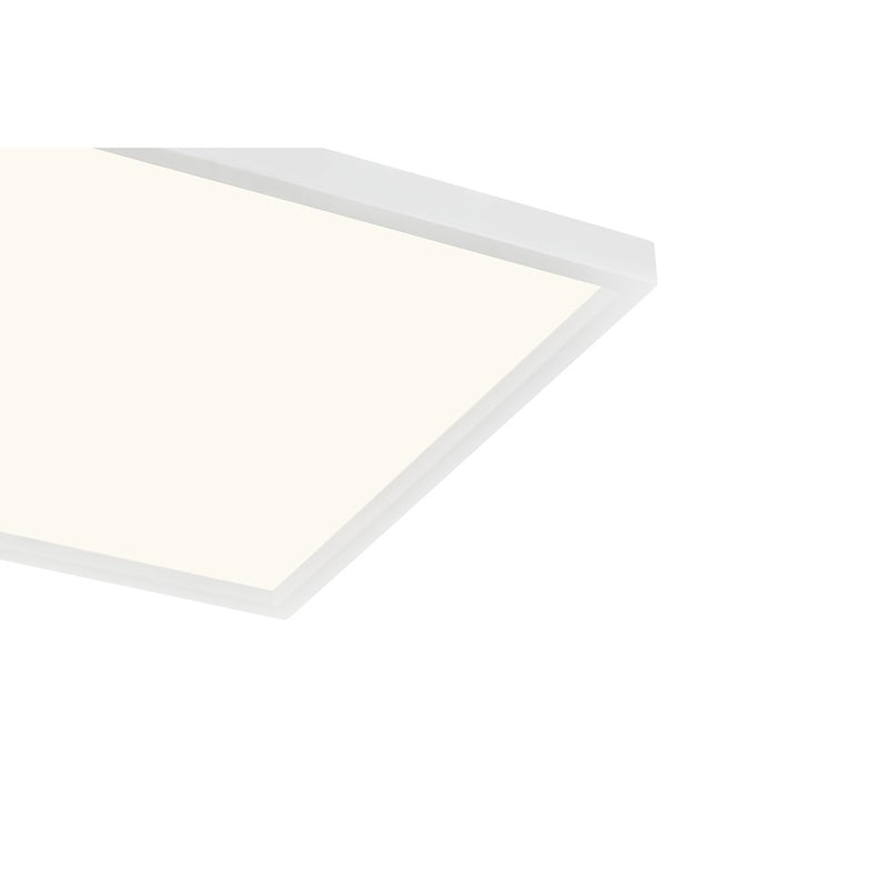 Quoizel Outskirts 15in LED Flush Mount | Contemporary Matte White Steel and White Acrylic | Kitchen & Hallway Ceiling Light | Model OST1615W