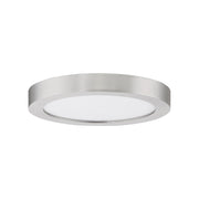 Quoizel Outskirts 8in LED Flush Mount | Contemporary Brushed Nickel Aluminum and White Acrylic | Hallway & Entryway Ceiling Light | Model OST1708BN