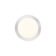 Quoizel Outskirts 8in LED Flush Mount | Contemporary Brushed Nickel Aluminum and White Acrylic | Hallway & Entryway Ceiling Light | Model OST1708BN