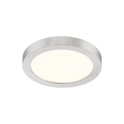 Quoizel Outskirts 8in LED Flush Mount | Contemporary Brushed Nickel Aluminum and White Acrylic | Hallway & Entryway Ceiling Light | Model OST1708BN