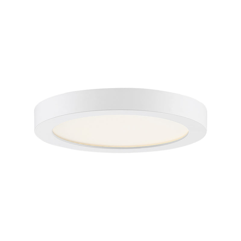 Quoizel Outskirts 8in LED Flush Mount | Contemporary Matte White Aluminum and White Acrylic | Hallway & Entryway Ceiling Light | Model OST1708W