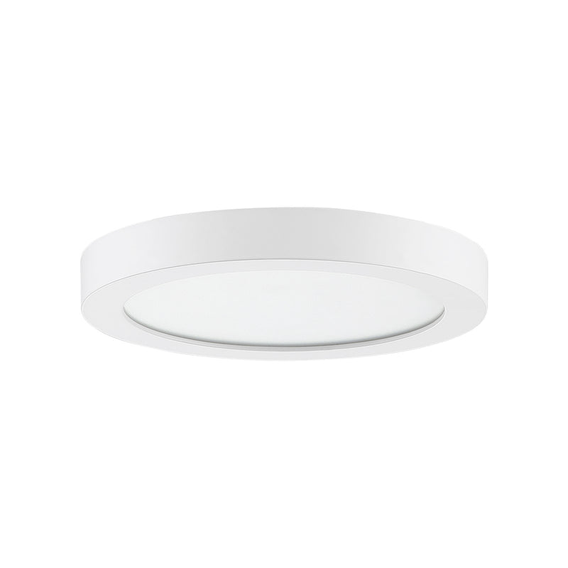 Quoizel Outskirts 8in LED Flush Mount | Contemporary Matte White Aluminum and White Acrylic | Hallway & Entryway Ceiling Light | Model OST1708W