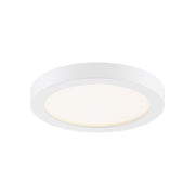 Quoizel Outskirts 8in LED Flush Mount | Contemporary Matte White Aluminum and White Acrylic | Hallway & Entryway Ceiling Light | Model OST1708W