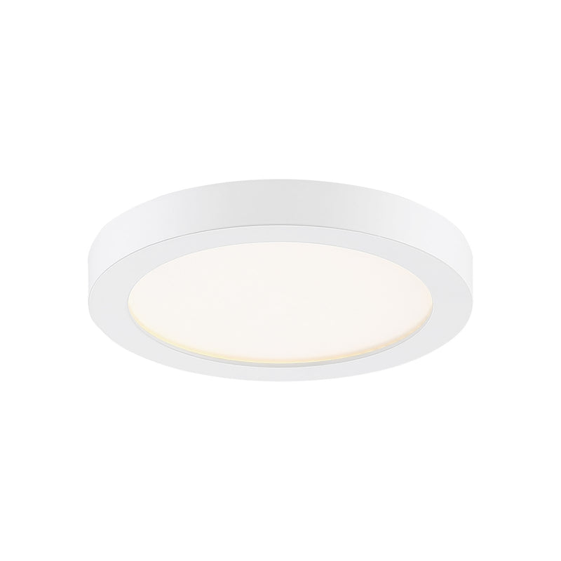 Quoizel Outskirts 8in LED Flush Mount | Contemporary Matte White Aluminum and White Acrylic | Hallway & Entryway Ceiling Light | Model OST1708W