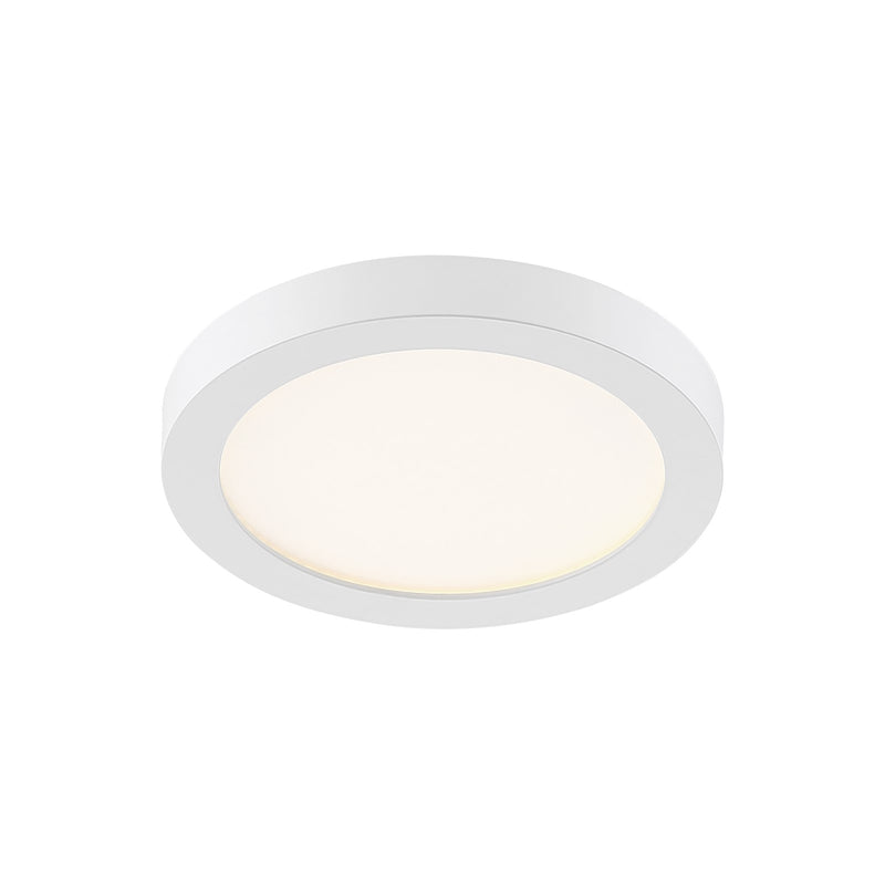 Quoizel Outskirts 8in LED Flush Mount | Contemporary Matte White Aluminum and White Acrylic | Hallway & Entryway Ceiling Light | Model OST1708W