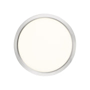 Quoizel Outskirts 11in LED Flush Mount | Modern Brushed Nickel and White Acrylic | Hallway & Bedroom Ceiling Light | 15W Dimmable | Model OST1711BN