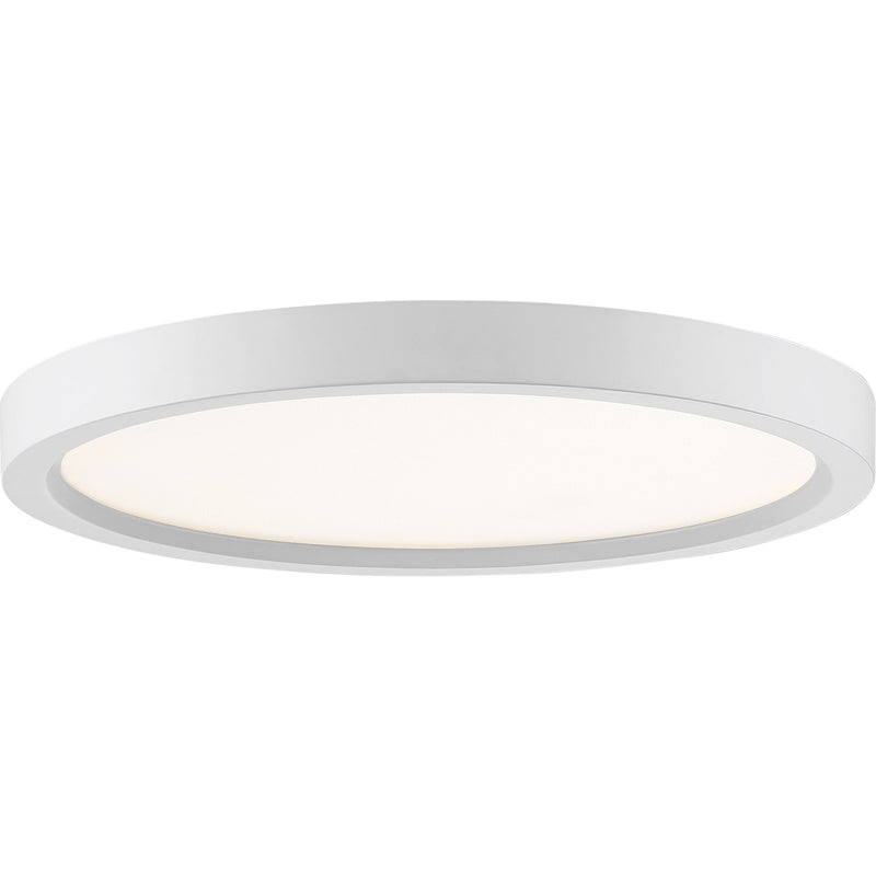 Quoizel Outskirts 11in LED Flush Mount | Modern Matte White and White Acrylic | Hallway & Bedroom Ceiling Light | Model OST1711W