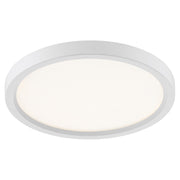 Quoizel Outskirts 11in LED Flush Mount | Modern Matte White and White Acrylic | Hallway & Bedroom Ceiling Light | Model OST1711W