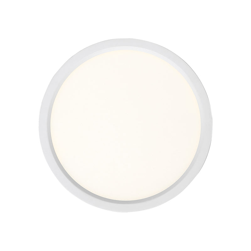 Quoizel Outskirts 11in LED Flush Mount | Modern Matte White and White Acrylic | Hallway & Bedroom Ceiling Light | Model OST1711W