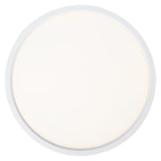Quoizel Outskirts 15in LED Flush Mount | Contemporary Matte White and White Acrylic | Hallway & Bedroom Ceiling Light | Model OST1715W