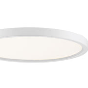 Quoizel Outskirts 15in LED Flush Mount | Contemporary Matte White and White Acrylic | Hallway & Bedroom Ceiling Light | Model OST1715W