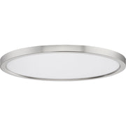 Quoizel Outskirts 20in LED Flush Mount | Contemporary Brushed Nickel and White Acrylic | Kitchen & Living Room Ceiling Light | Model OST1720BN