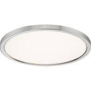Quoizel Outskirts 20in LED Flush Mount | Contemporary Brushed Nickel and White Acrylic | Kitchen & Living Room Ceiling Light | Model OST1720BN
