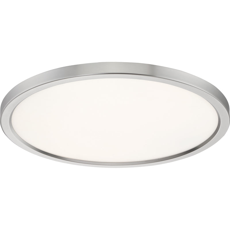 Quoizel Outskirts 20in LED Flush Mount | Contemporary Brushed Nickel and White Acrylic | Kitchen & Living Room Ceiling Light | Model OST1720BN