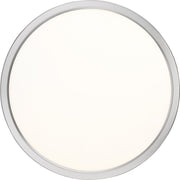 Quoizel Outskirts 20in LED Flush Mount | Contemporary Brushed Nickel and White Acrylic | Kitchen & Living Room Ceiling Light | Model OST1720BN
