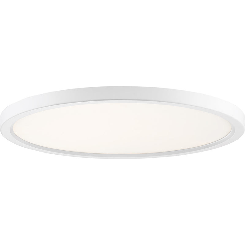 Quoizel Outskirts 20in Square LED Flush Mount | Modern Matte White Aluminum and White Acrylic | Kitchen & Hallway | 20 x 20 x 1 in | Model OST1720W