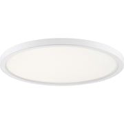Quoizel Outskirts 20in Square LED Flush Mount | Modern Matte White Aluminum and White Acrylic | Kitchen & Hallway | 20 x 20 x 1 in | Model OST1720W
