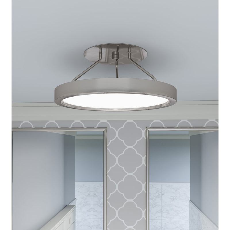 Quoizel Outskirts LED 11" Semi-Flush Mount, Nickel/White