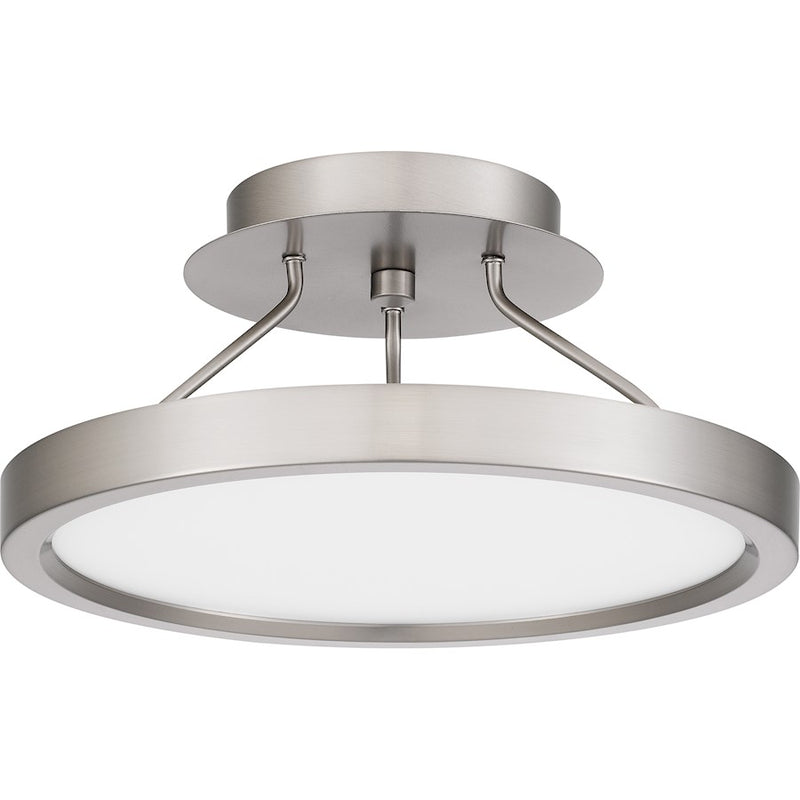 Quoizel Outskirts LED 11" Semi-Flush Mount, Nickel/White