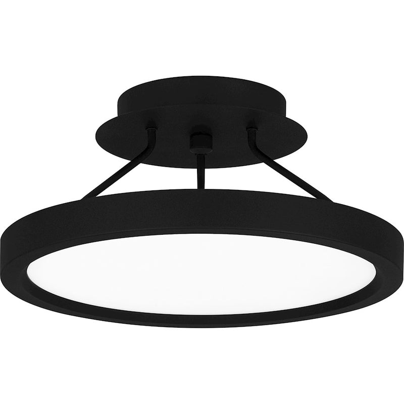 Quoizel Outskirts LED 11" Semi-Flush Mount, Black/White Acrylic