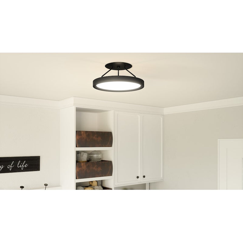 Quoizel Outskirts LED 11" Semi-Flush Mount, Black/White Acrylic
