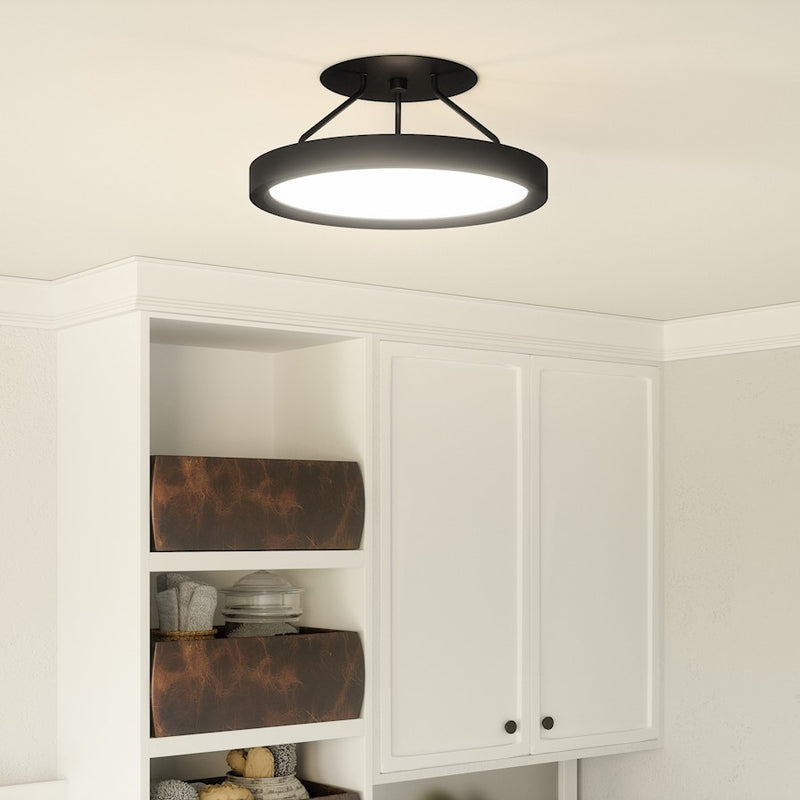 Quoizel Outskirts LED 11" Semi-Flush Mount, Black/White Acrylic